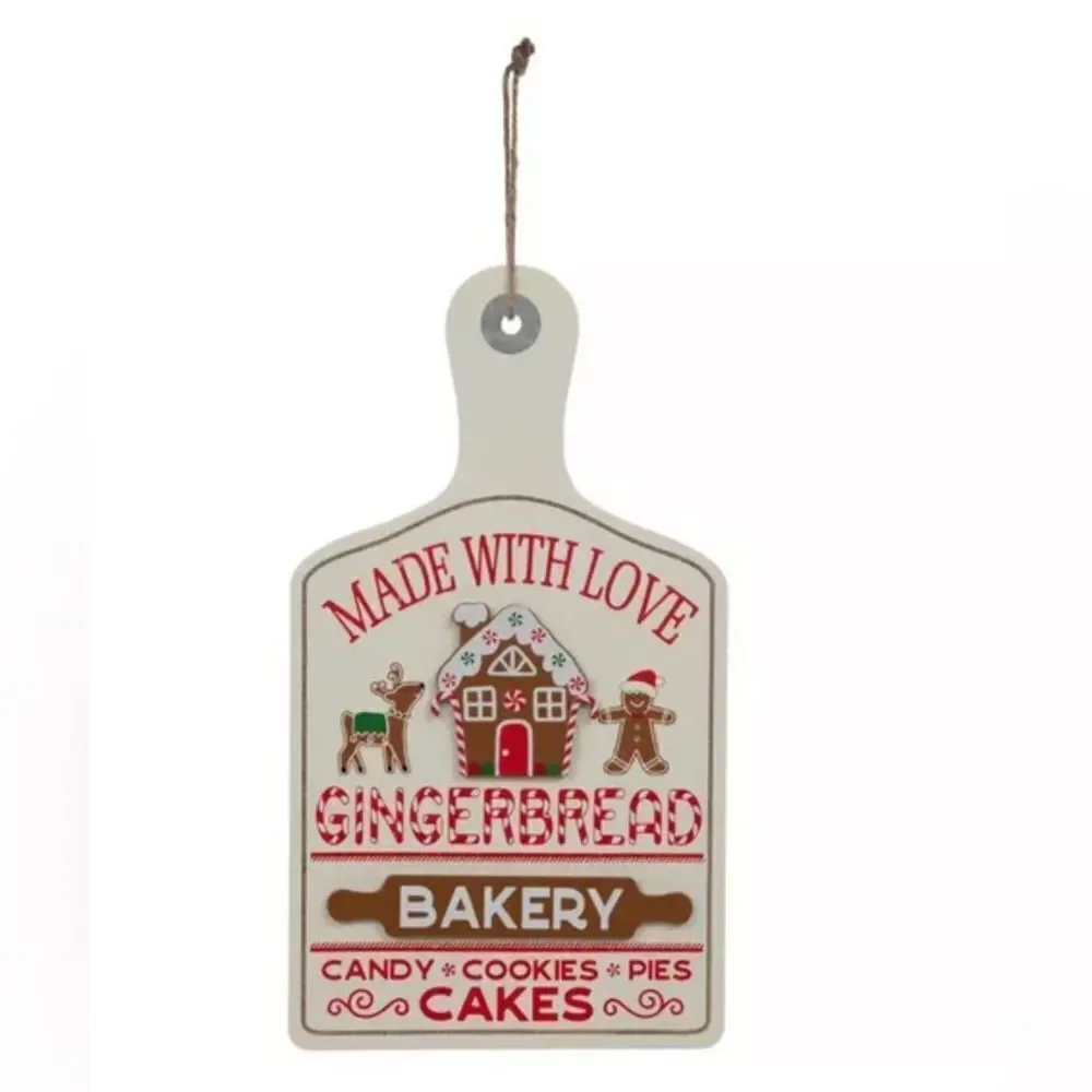 Gingerbread Cutting Board Wood Wall Decor Gingerbread Bakery Decorative Sign